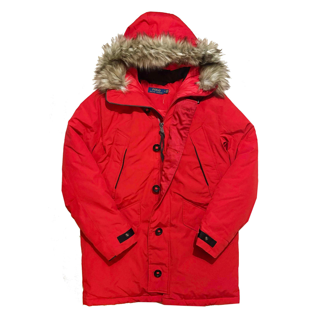 Polo Ralph Lauren Down Hooded Parka Faux-Fur Coat (M)