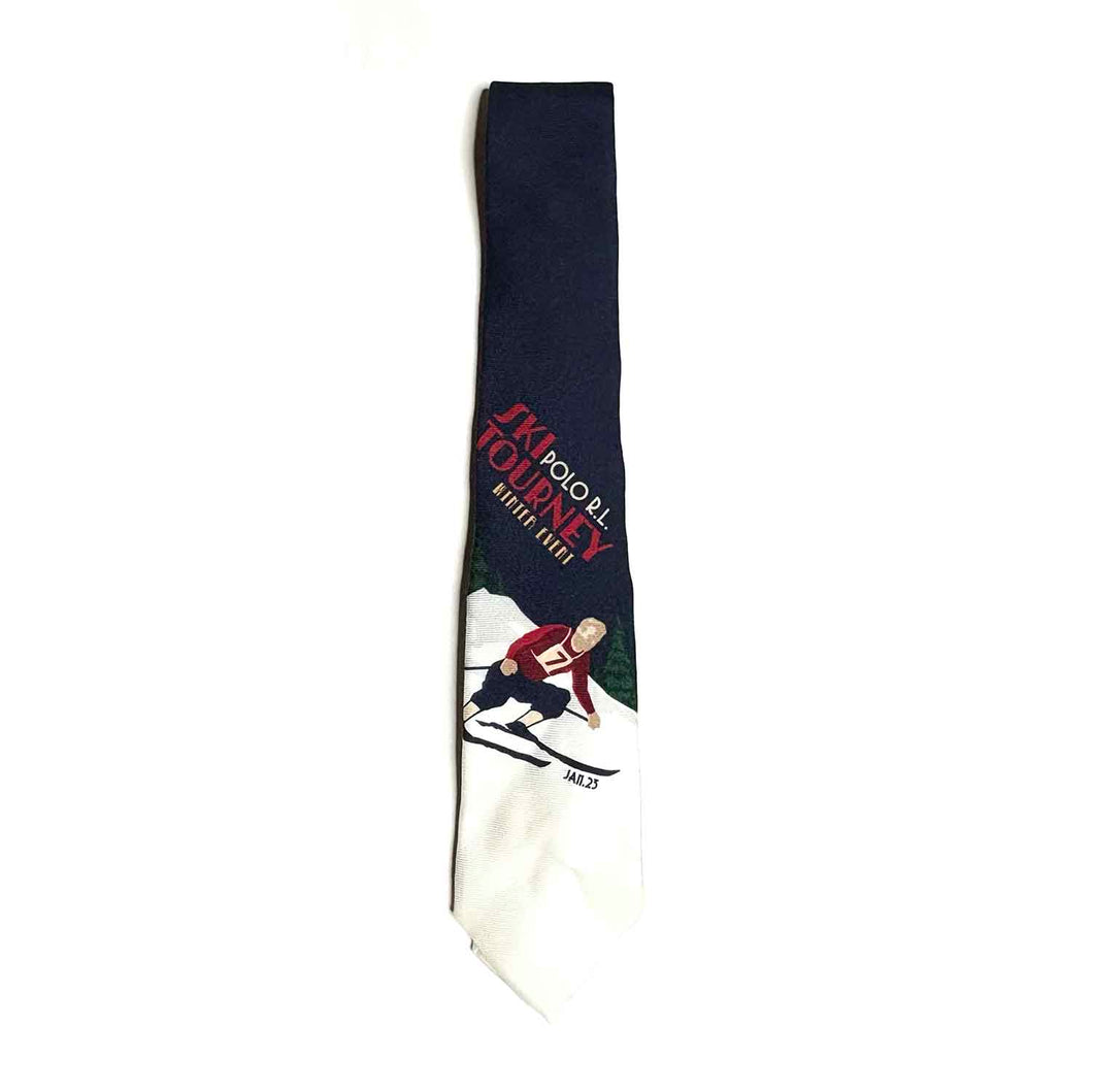 Polo Ralph Lauren Skier-Print Wool Challis Tie