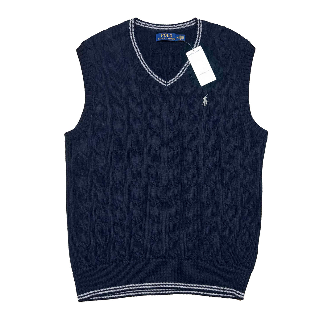 Polo Ralph Lauren Cable Knit Cotton Sleeveless Jumper (M)